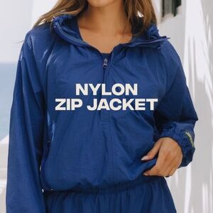 DAILY DRILLS NYLON ZIP JACKET COBALT L